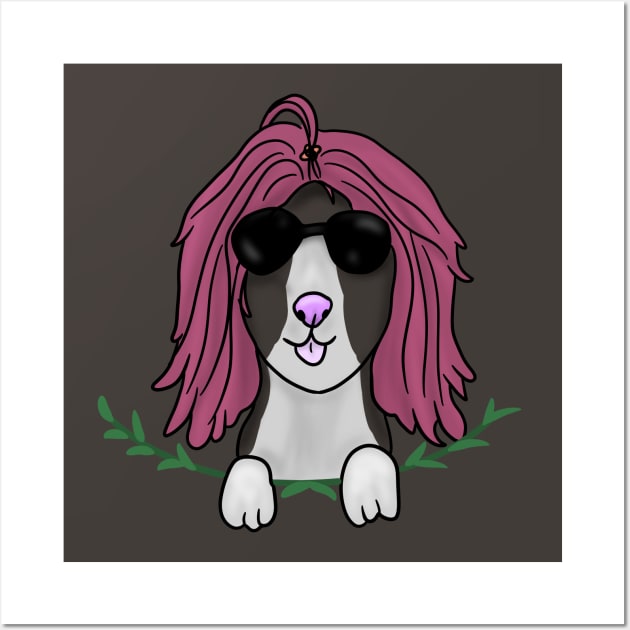 Dog in wig Wall Art by Antiope